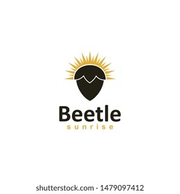 beetle and sun logo design template