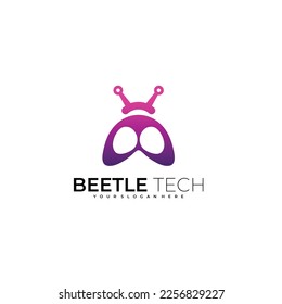 beetle tech logo illustration design gradient color