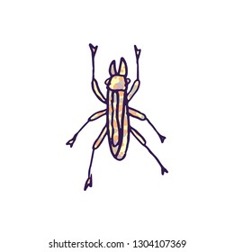 beetle vector doodle sketch isolated on white background