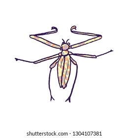 beetle vector doodle sketch isolated on white background