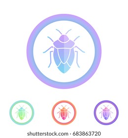 Beetle vector icon. Anti virus protection concept. Insect