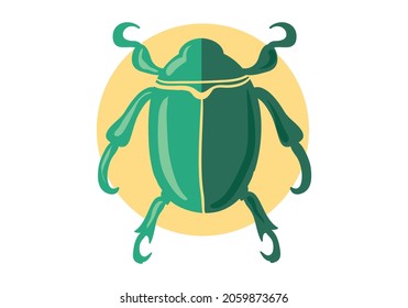 Ilustración del vector del escarabajo y plantilla de logotipo