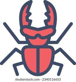 beetle Vector illustration on a transparent background.Premium quality symmbols.Stroke vector icon for concept and graphic design. 
