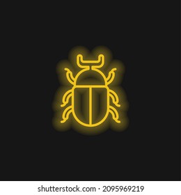 Beetle yellow glowing neon icon