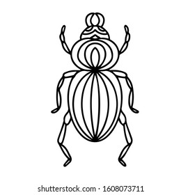 Beetle-deer vector illustration. Fly insect. Coloring pages.