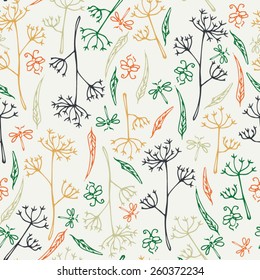 Beetles and flowers seamless
