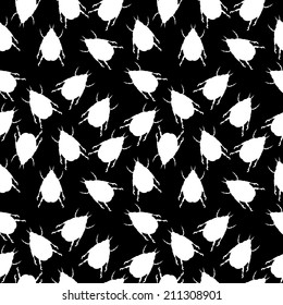 Beetles seamless pattern on black. Vector illustration.
