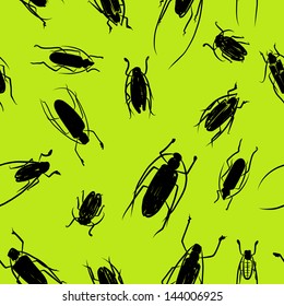 Beetles sketch, pattern for your design