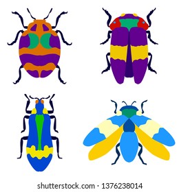 beetles vector illustration flat style isolated on white background