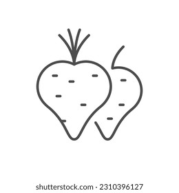 Beetroot or beet line outline icon