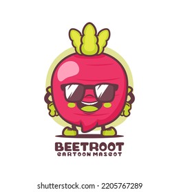 beetroot cartoon mascot. plant vector illustration. isolated on a white background