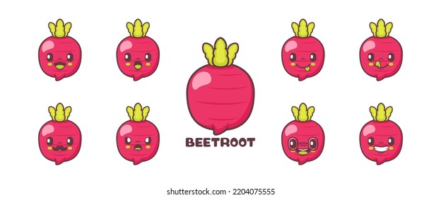 beetroot cartoon. plant vector illustration. icon, expression.