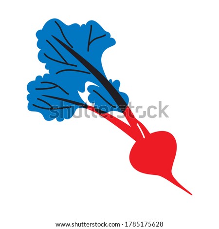 Beetroot cartoon vector illustration. Vegetarian abstract hand drawn. Can be use for restaurants menu, cover, packaging.