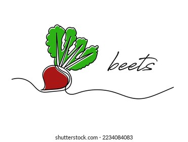 beetroot continuous line.beetroot one line drawing.beetroot organic food