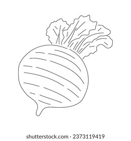 Beetroot doodle icon. Hand drawn black sketch. Vector editable stroke.