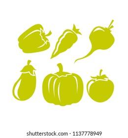 Beetroot, eggplant tomato and other vegetable icons
