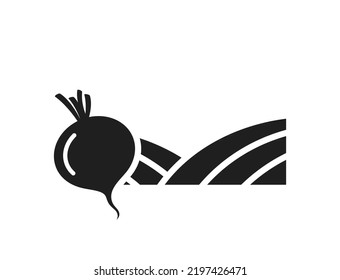 beetroot field icon. vegetable farming, agriculture and harvest symbol. isolated vector image