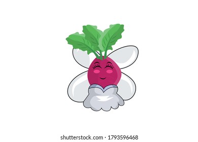 Beetroot Fruit Cartoon Character Design Graphic