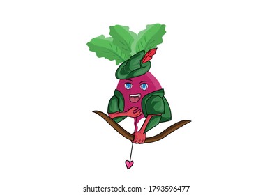 Beetroot Fruit Cartoon Character Design Graphic