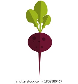Beetroot icon, flat vector illustration isolated on white background. Farm fresh vegetable. Healthy food.