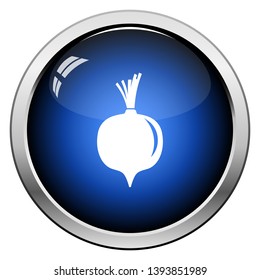 Beetroot Icon. Glossy Button Design. Vector Illustration.