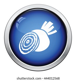 Beetroot  icon. Glossy button design. Vector illustration.