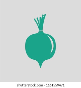 Beetroot  icon. Gray background with green. Vector illustration.