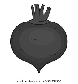 Beetroot icon. Gray monochrome illustration of beetroot vector icon for web design