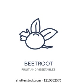 Beetroot icon. Beetroot linear symbol design from Fruit and vegetables collection. Simple outline element vector illustration on white background.