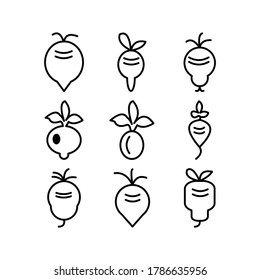 Icono de remolacha o logotipo símbolo de signo aislado ilustración vectorial - Colección de iconos vectoriales de estilo negro de alta calidad
