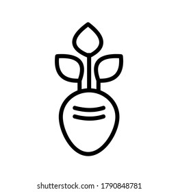 Icono de remolacha o logotipo símbolo de signo aislado ilustración vectorial - iconos vectoriales de estilo negro de alta calidad
