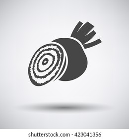 Beetroot icon on gray background with shadow. Vector illustration. 