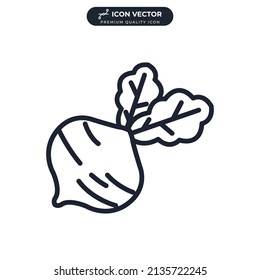 plantilla de símbolo de icono de remolacha para el logotipo de colección de diseño gráfico y web ilustración vectorial
