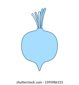 Beetroot Icon. Thin Line With Blue Fill Design. Vector Illustration.