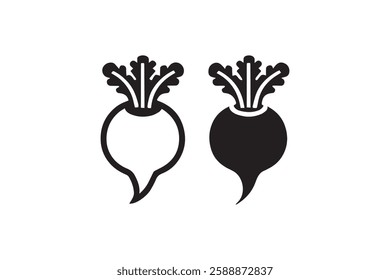 beetroot icon vector silhouette isolated in white background