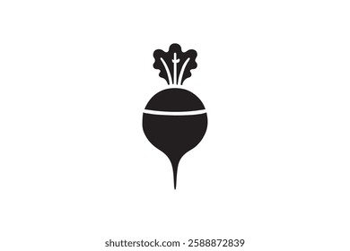 beetroot icon vector silhouette isolated in white background