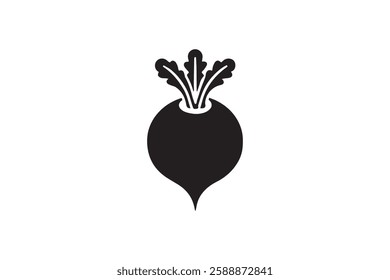 beetroot icon vector silhouette isolated in white background