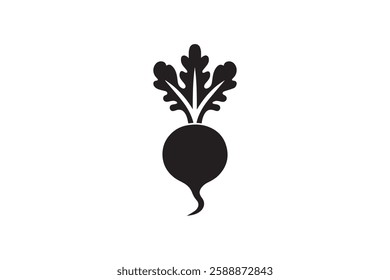 beetroot icon vector silhouette isolated in white background