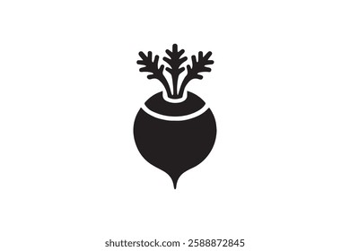 beetroot icon vector silhouette isolated in white background