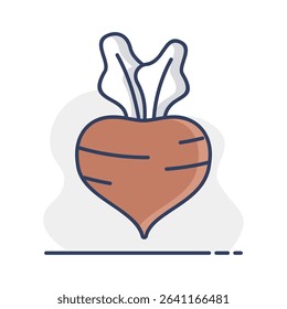 Beetroot isolated vector icon. Vegetable sign. Graph symbol for food and drinks web site, apps design, mobile apps and print media, logo, UI