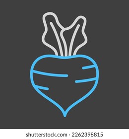 Beetroot isolated vector on dark background icon. Vegetable sign. Graph symbol for food and drinks web site, apps design, mobile apps and print media, logo, UI