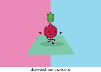 Beetroot Kawaii Cute Illustration Character 
