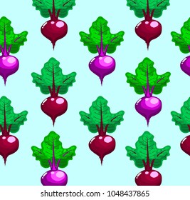 beetroot pattern,cartoon style,vegetables vector.