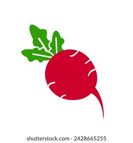 Beetroot and radish icon isolated on white background. Vector illustration.