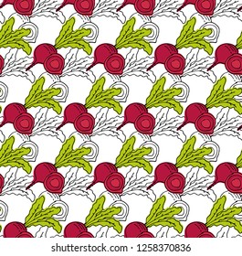Beetroot seamless pattern background - Vector illustration 