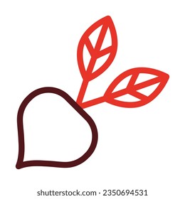 Beetroot Thick Line Two Color Icons For Personal And Commercial Use.
