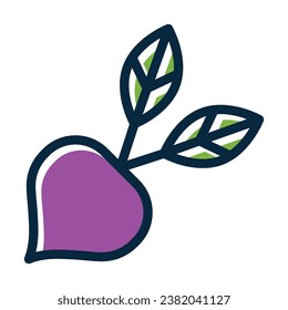 Beetroot Vector Thick Line Filled Dark Colors Icons For Personal And Commercial Use.
