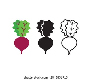 beetroot vegetable radish food icon vector for websites