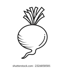 Beetroot vegetable vector icon illustration isolated on square white background. Simple flat cartoon vegetable healthy natural food ingredients drawing.