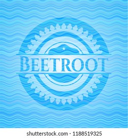 Beetroot water wave concept style badge.